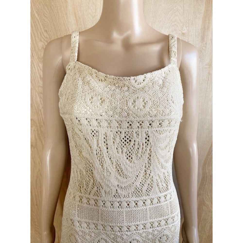 Vintage Jessica McClintock for Gunne Sax Low Back Ivory Lace Maxi Dress sz 4 - Picture 13 of 16